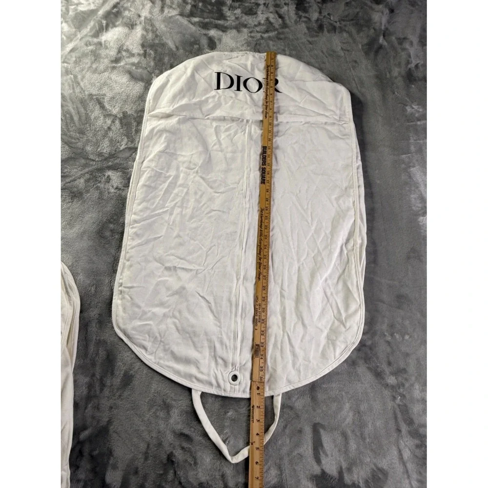 Dior Garment Bag White Canvas Suit Cover Travel Storage Zip Logo 37x26